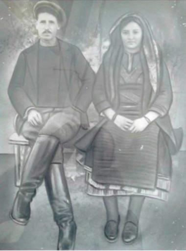 Refugees from Megalo Monastiri of Eastern Rumelia on their wedding day in Kalochori Thessaloniki, 20th century