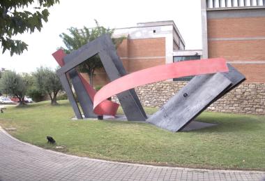 Abstract sculpture in front of the Museum of Byzantine Culture of Thessaloniki