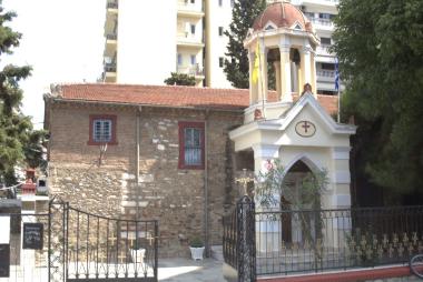The Holy Church of the Dormition of the Virgin Mary-Nea Panagia on Dimitriou Gounari Street. View from the south