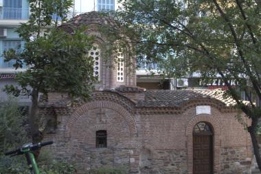 The Byzantine Church of the Saviour in Thessaloniki. View from the north