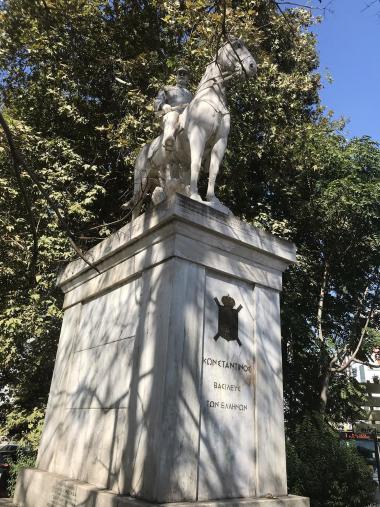 The equestrian statue of King Constantine I at the Dimokratias Square