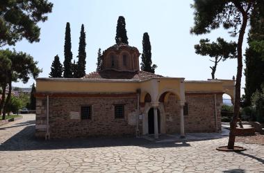 The west side of the byzantine church of the Vlatadon Monastery