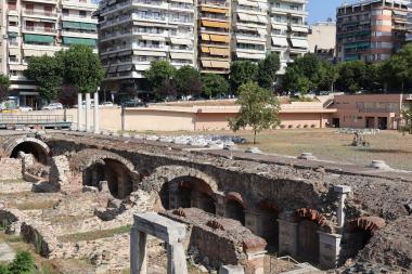 View of the Ancient Agora of Thessaloniki from the southeast
