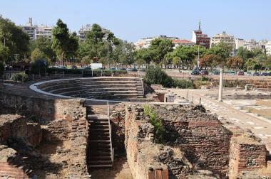 The Odeon of the Ancient Agora of Thessaloniki. View from the north