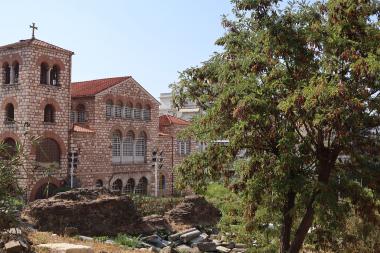 View of the Byzantine Church of Saint Demetrios of Thessaloniki from the northwest