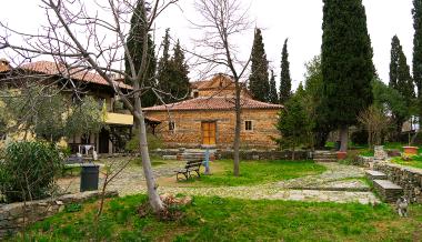 The courtyard of the Byzantine Church of Saint Nicholas Orphanos in Thessaloniki
