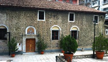 The façade of the Holy Church of Saint Athanasius on Egnatias Street