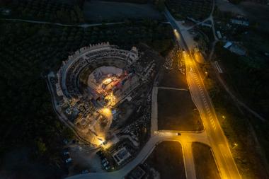 Ancient Theater of Nicopolis, Night Panoramic View
