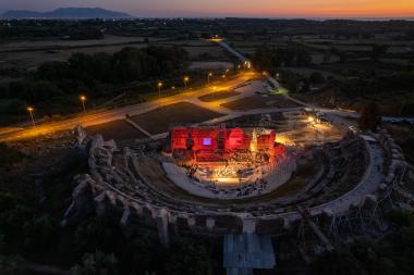 Ancient Theater of Nicopolis, Night Panoramic View