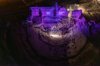 Ancient Theater of Nicopolis, Night Panoramic View