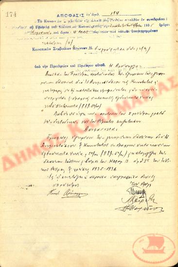 No. Decision 194 of the Community of Rysio Thessaloniki, on October 13, 1935