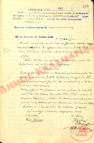 No. Decision 209 of the Community of Rysio Thessaloniki, on October 31, 1935