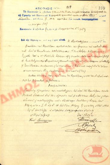 No. Decision 219 of the Community of Rysio Thessaloniki, on October 31, 1935