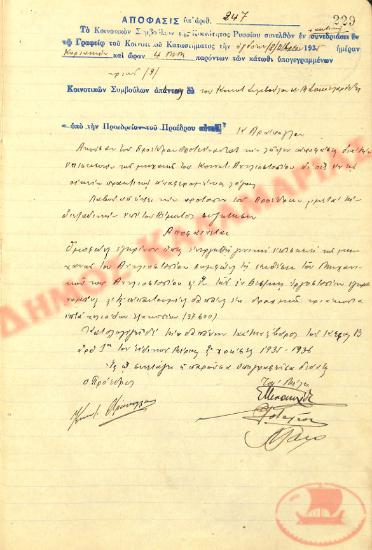 No. Decision 247 of the Community of Rysio Thessaloniki, on December 8, 1935