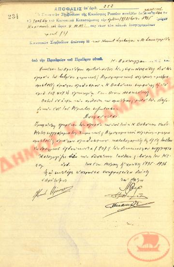 No. Decision 252 of the Community of Rysio Thessaloniki, on December 8, 1935