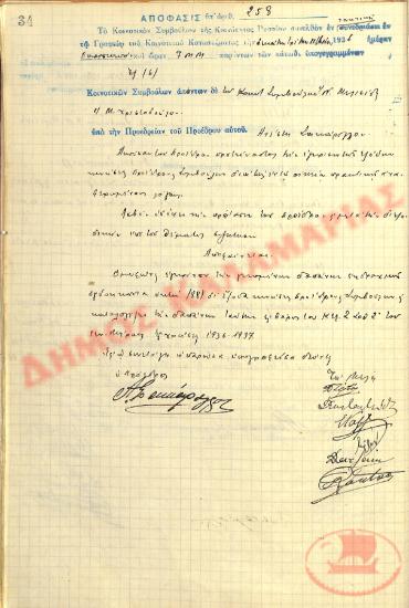 No. Decision 258 of the Community of Rysio Thessaloniki, on November 13, 1936