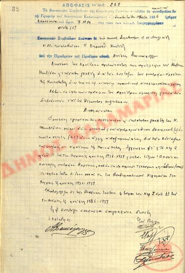 No. Decision 261 of the Community of Rysio Thessaloniki, on November 13, 1936