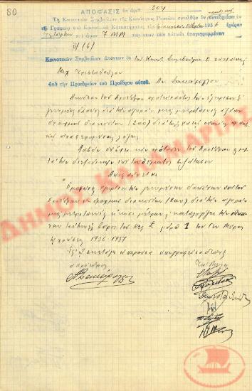 No. Decision 304 of the Community of Rysio Thessaloniki, on December 30, 1936