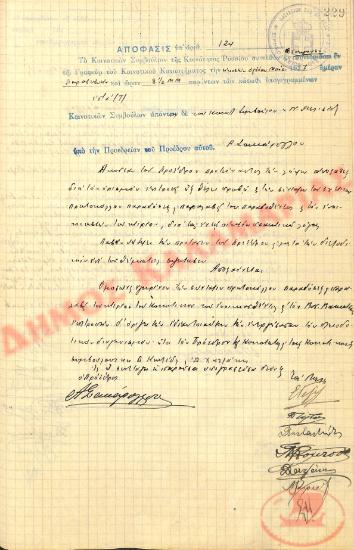 No. Decision 124 of the Community of Rysio Thessaloniki, on May 28, 1937