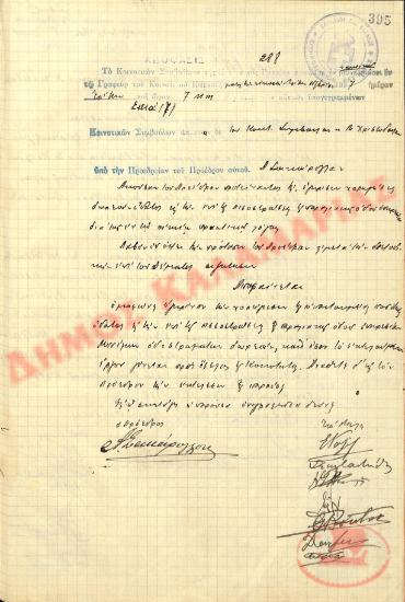 No. Decision 288 of the Community of Rysio of Thessaloniki, on November 23, 1937