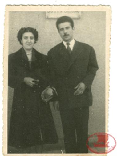 Outside the town hall on the day of the political wedding of Aikaterini Traboutis and Nikolaos Soropoulos