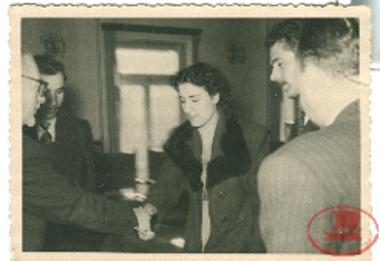 Inside the town hall on the day of the political wedding of Aikaterini Traboutis with Nikolaos Soropoulos