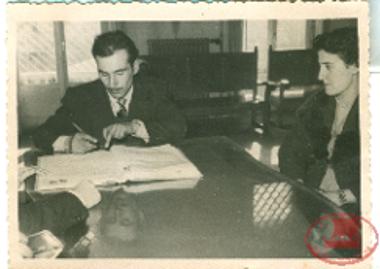 Inside the town hall on the day of the political wedding of Aikaterini Traboutis with Nikolaos Soropoulos