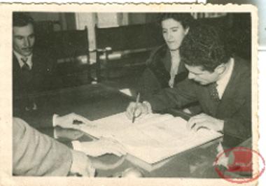Inside the town hall on the day of the political wedding of Aikaterini Traboutis with Nikolaos Soropoulos