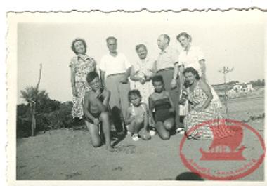 Maria Triantafyllidou at a young age, with relatives in Constantinople