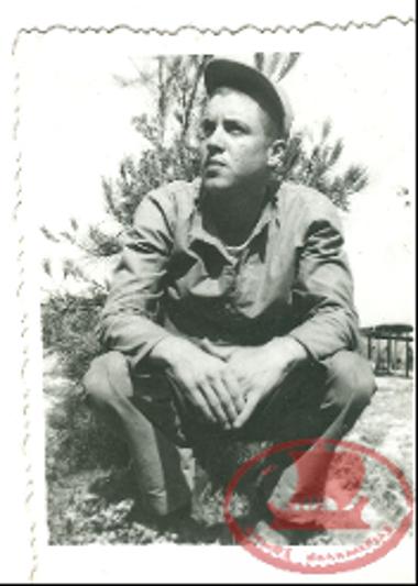 Maria Triantafyllidou's husband, Eleftherios Kantzalidis during his military service in the Turkish army