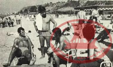 Πλαζ Αρετσούς. Οι παίκτες της Τσέλσι απολαμβάνουν τον ήλιο πριν τον αγώνα του Άρεως με την Τσέλσι για το Κύπελλο Κυπελλούχων στις 19 Σεπτεμβρίου 1970
