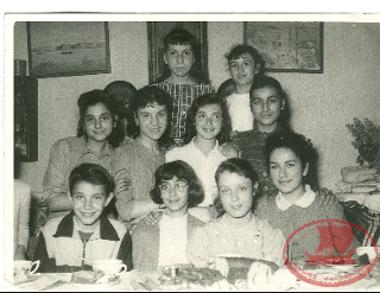 Maria Triantafyllidou with her friends at a birthday party