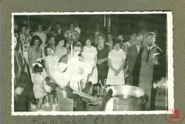 Baptism of Dimitris Taouktsoglou at the church of Taxiarchis, in the Mega Revma in Constantinople
