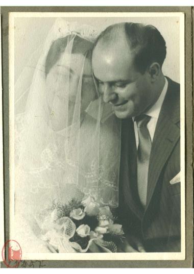 The Kosmaoglou couple at their wedding in 1957
