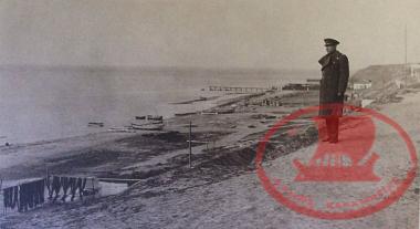 A Greek officer on the beach of Aretsou in 1930