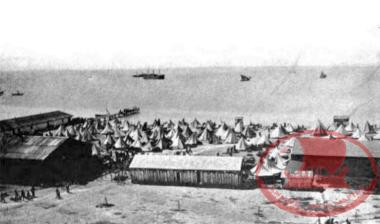 Katirli. Huts and tents of the Allied forces at the Disinfection Station during World War I