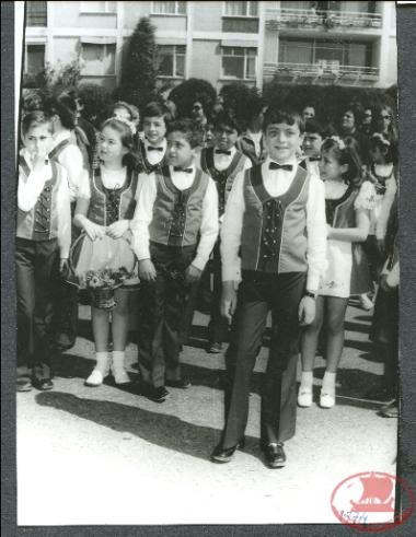 Papadopoulos Konstantinos in the 6th class of the Primary School of Makrichori, on the day of the 1974 parade