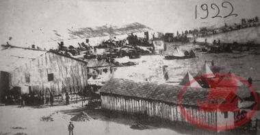 Refugees of 1922 in shacks in Kalamaria
