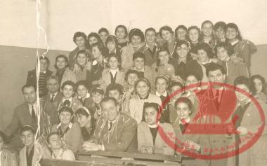 Students of the 2nd class of the Kalamaria High School and their teachers, Chalkidis, Tsirlis, Kotoulas and Anagnostou