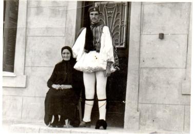 Nikitas Karavasileiadis is photographed dressed as tsolias in 1963