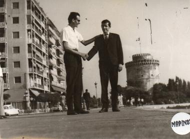 Nikitas Karavasileiadis on the waterfront near the White Tower in 1963