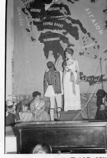 Nikitas Karavasileiadis dressed as Tsolias at a National Anniversary event by the 4th Company in Askos