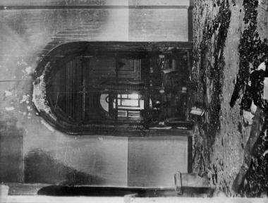 Destroyed hall of the Zappeion Girls' School after the Pogrom of 1955