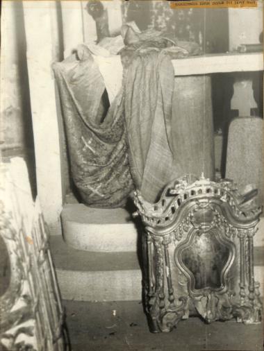 The desecration of the Church of Saint Nicholas in Topkapi after the Pogrom of 1955