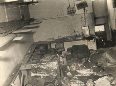 Destruction of a store owned by Greek Constantinopolitans after the Pogrom of 1955