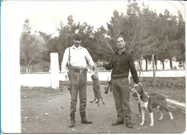 Nikitas Karavasiliadis photographed after a hare hunt