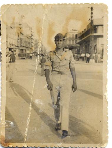 Αirman Iosif Prodromidis in Tsimiski, crossed by the tram of the era