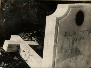 The desecration of the Greek cemetery on the Island Proti
