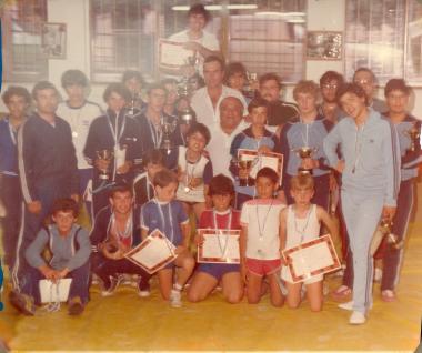 After the awards in children's wrestling matches.