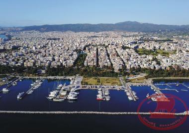 Aerial photograph of the Aretsous Marina and almost the entire Municipality of Kalamaria.